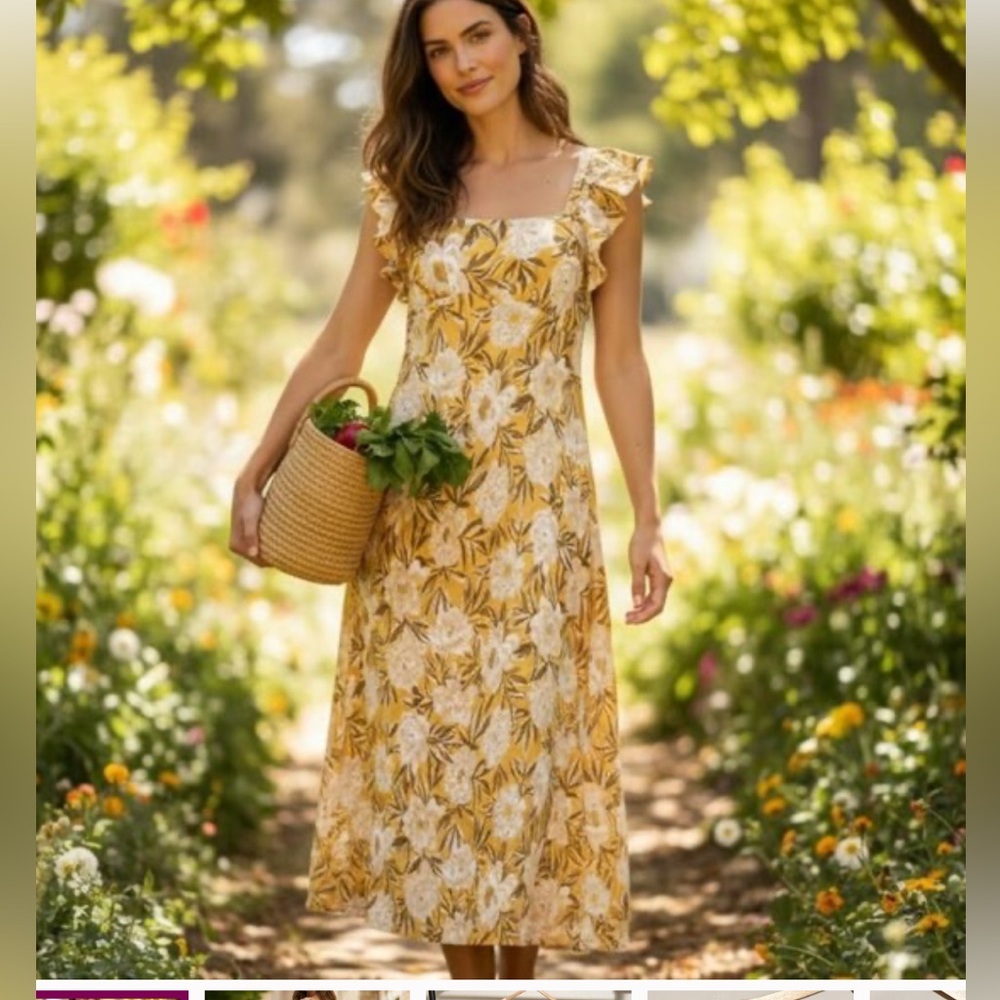 Madewell Angelina Slip Maxi/Midi Dress in Chamomile Tea size 4 NWT